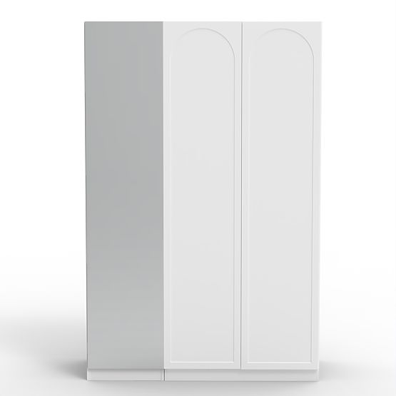 Three-Door Wardrobe Neroli, Mirror/Arch Panel, White