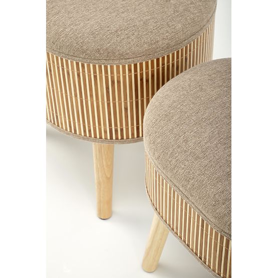TICO Set of 2 Stools with Storage, Beige