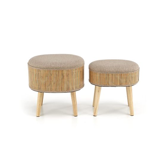 TICO Set of 2 Stools with Storage, Beige