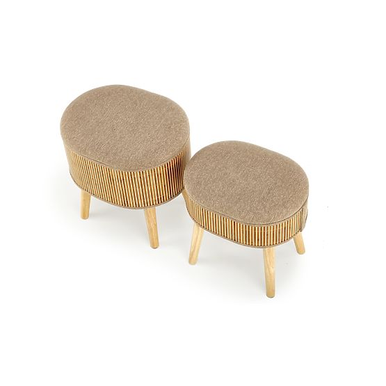 TICO Set of 2 Stools with Storage, Beige