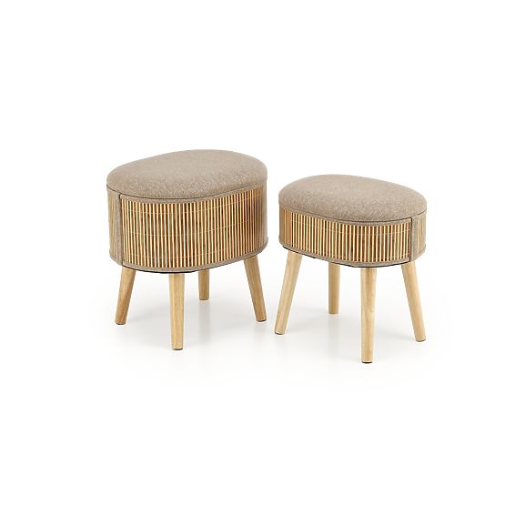 TICO Set of 2 Stools with Storage, Beige