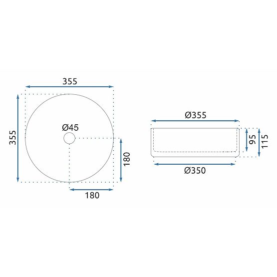Timeless Rea Cristal 35 Black Sink