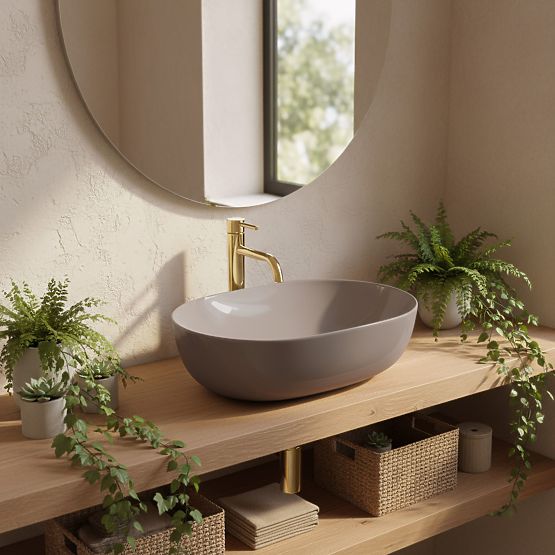 Timeless Rea Lisa Beige Shiny Washbasin