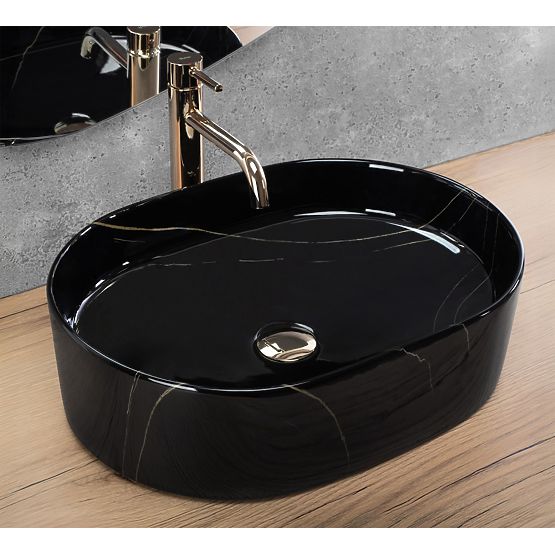 Timeless Rea Nadia 50 Black Stone Sink