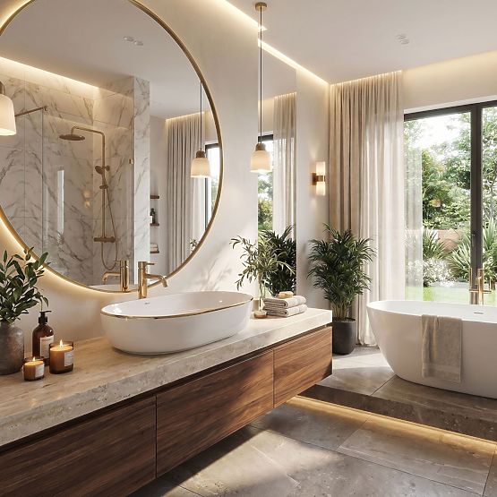 Timeless Washbasin Rea CLEO 61 Gold Edge