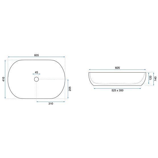 Timeless Washbasin Rea CLEO 61 Gold Edge