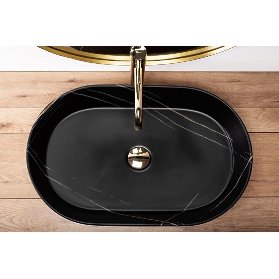 Timeless Washbasin REA NADIA STONE BLACK MATTE