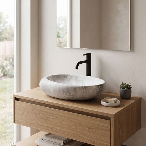 Timeless Washbasin Rea Roxy C Stone L.GREY