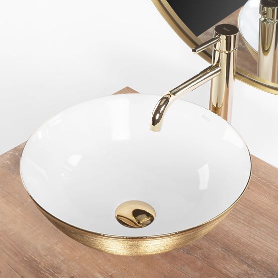 Timeless Washbasin REA STELLA WHITE GOLD BRUSH