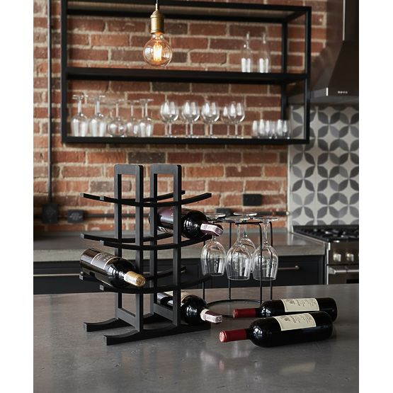 Todgar Black Bamboo Wine Rack