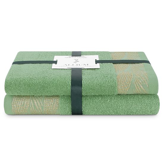 Towel ALLIUM color green classic style 50x90+70x130 AmeliaHome