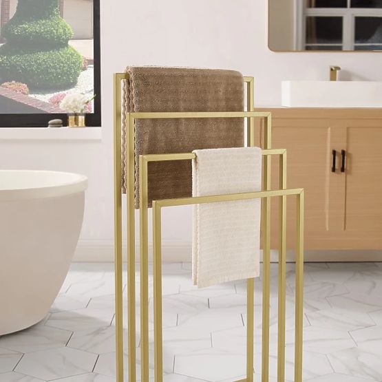Towel Stand 4 Rungs - Gold