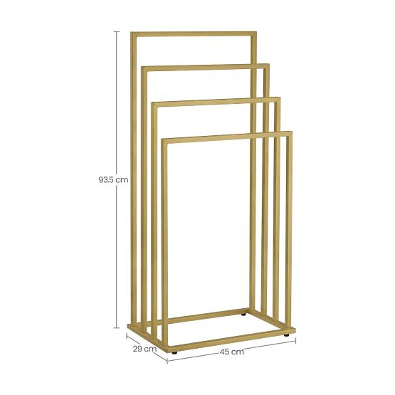 Towel Stand 4 Rungs - Gold