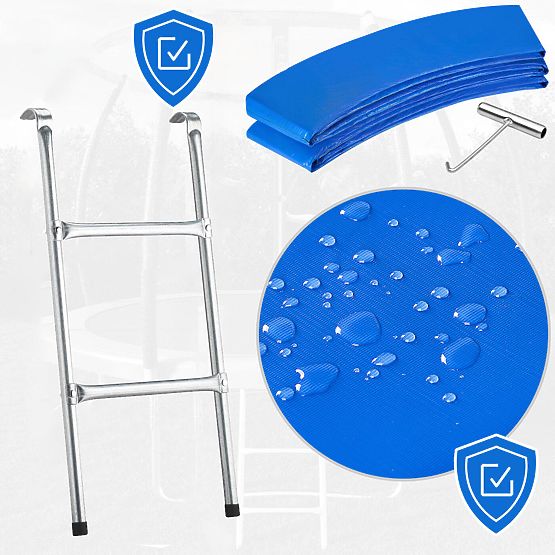 Trampoline with Safety Net and Ladder HENZEN 305 cm Blue FT10
