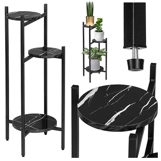 TRETORRI Black Marble Plant Stand