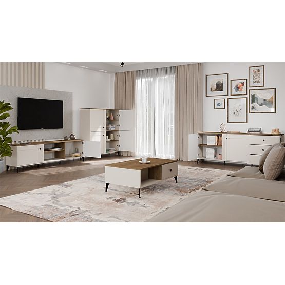 TV Cabinet POINT 2D Cashmere Beige Oak Castello TV Cabinet 2 Doors