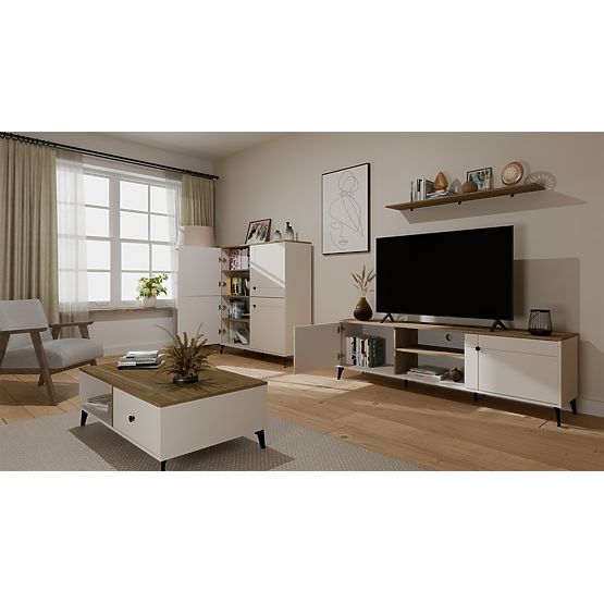 TV Cabinet POINT 2D Cashmere Beige Oak Castello TV Cabinet 2 Doors