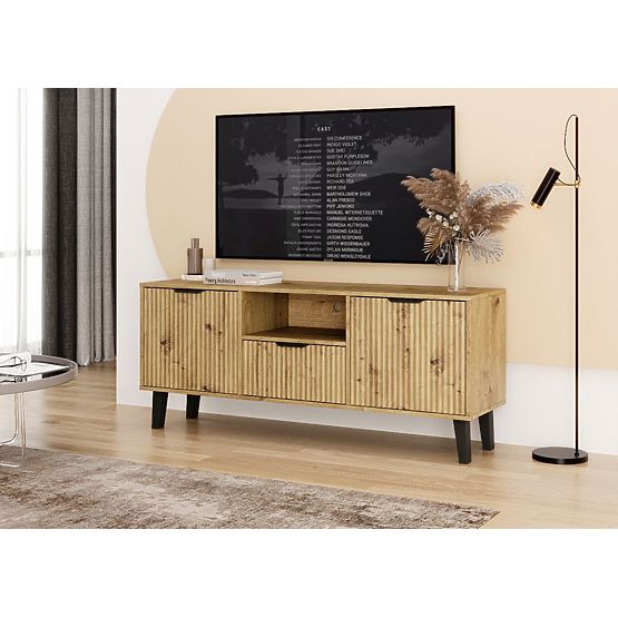TV Cabinet Scandi 2D1S SLIM OAK ARTISAN
