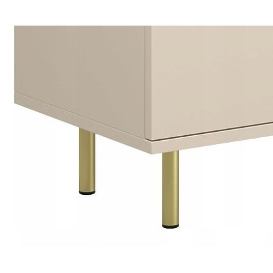 Two-Door Sideboard Venus, Cashmere, Gold Metal Legs