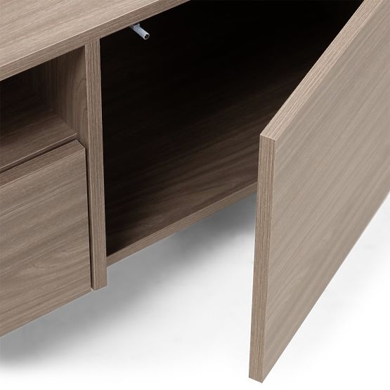 Two-door TV Cabinet with Drawer Kanso, Pearl Oak