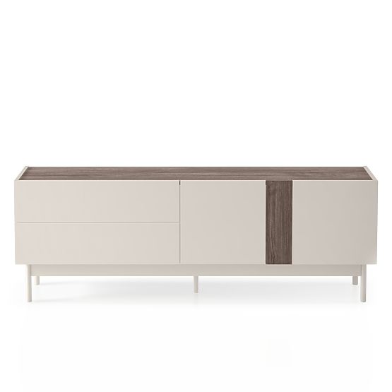 Two-Door TV Cabinet with Drawers Berula, Cashmere, Walnut Villa