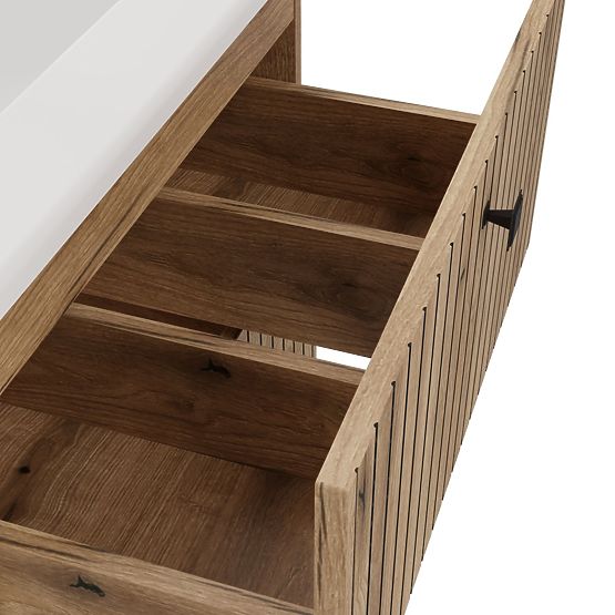 UNDER-SINK CABINET TIGO 60 2S OAK EVOKE 2 DRAWERS GROOVED FRONT PANEL WALL-MOUNTED