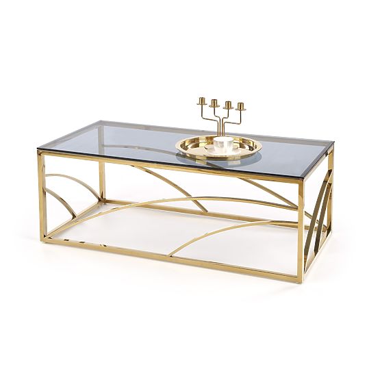 UNIVERSE Coffee Table, Frame - Gold, Glass - Smoked (1p=1pc)