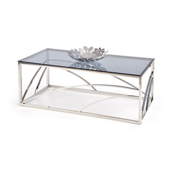 UNIVERSE Coffee Table, Frame - Silver, Glass - Smoked (1p=1pc)
