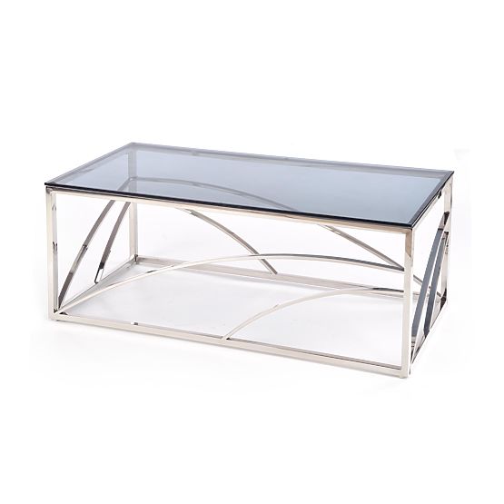 UNIVERSE Coffee Table, Frame - Silver, Glass - Smoked (1p=1pc)