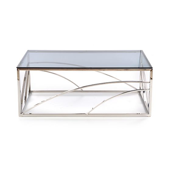 UNIVERSE Coffee Table, Frame - Silver, Glass - Smoked (1p=1pc)