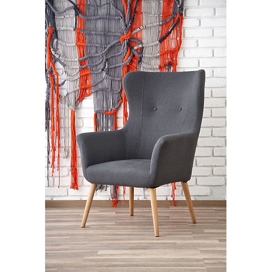 Upholstered armchair COTTO - dark grey
