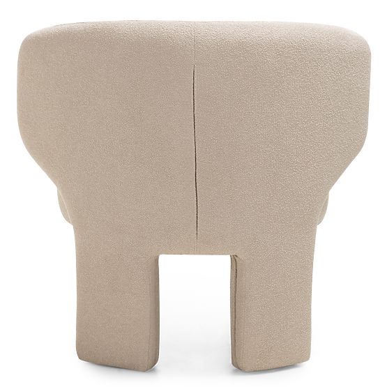 Upholstered Armchair Elaine Beige, Boucle, Rounded Shapes