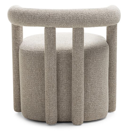 Upholstered Armchair Glen Grey, Rounded Shapes