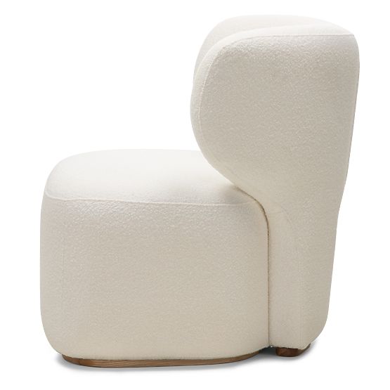 Upholstered Armchair Imai White, Rounded Shapes