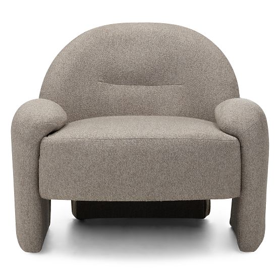 Upholstered Armchair Sheli Beige-Grey Mélange, Boucle, Rounded Shapes