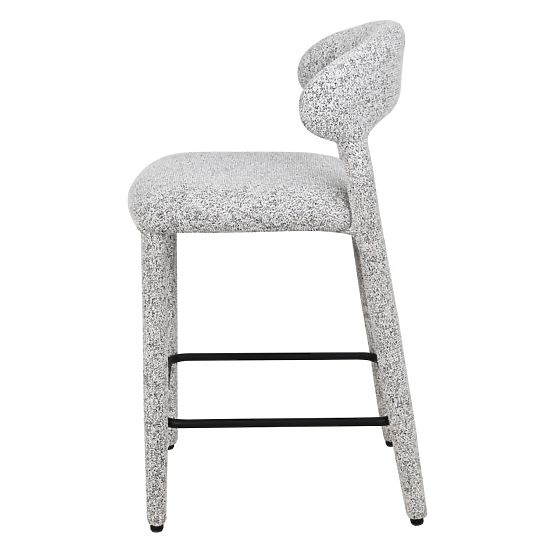 Upholstered Bar Stool Hiroki, Beige-Grey Melange