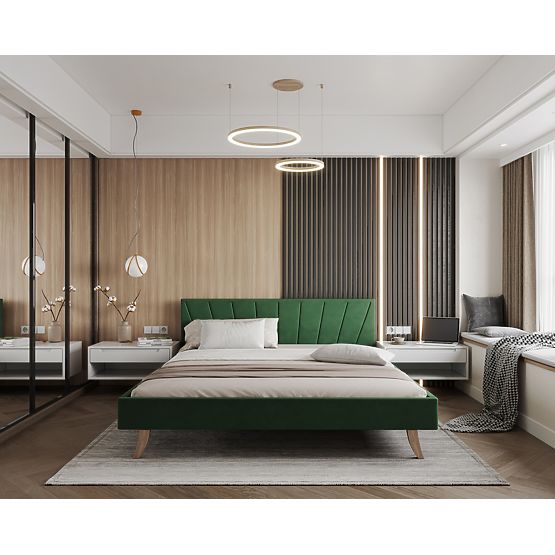 Upholstered bed HEAVEN 160 x 200 cm - Green
