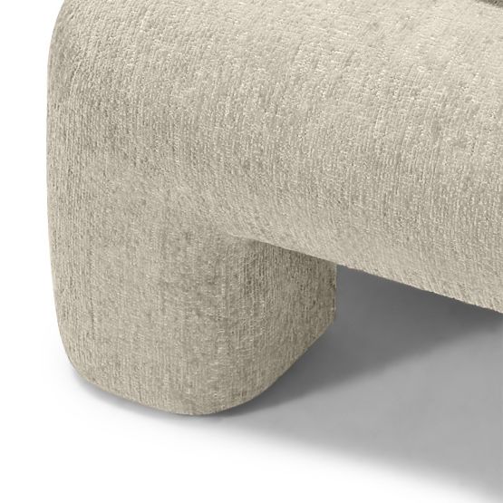 Upholstered Bed Rolly 160x200 cm, with Slatted Frame, Rounded, Light Grey