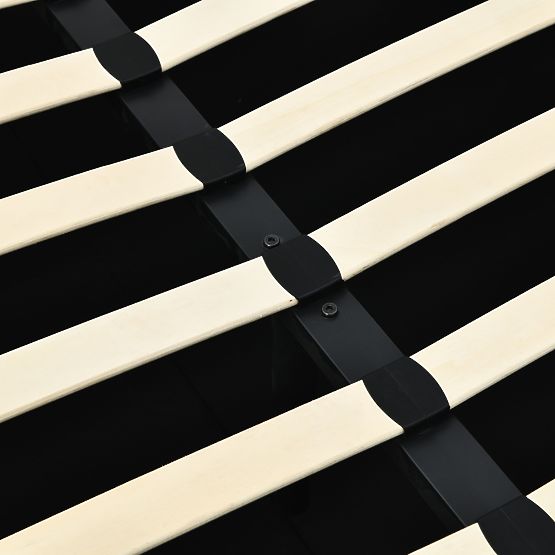 Upholstered Bed Snoovia 160x200 cm, with Slatted Frame and Storage, Light Beige