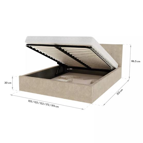 Upholstered bed TULSA 120 x 200 cm - Olive green