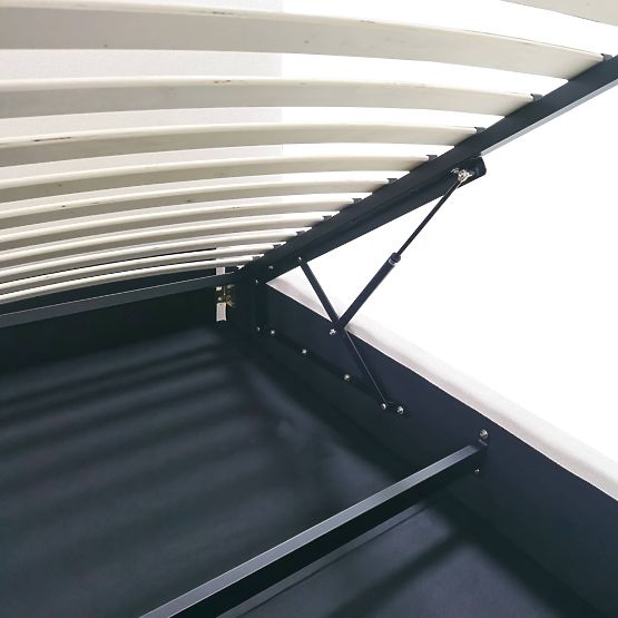 Upholstered Bed Yunar 180x200 cm, with Slatted Frame and Storage, Beige