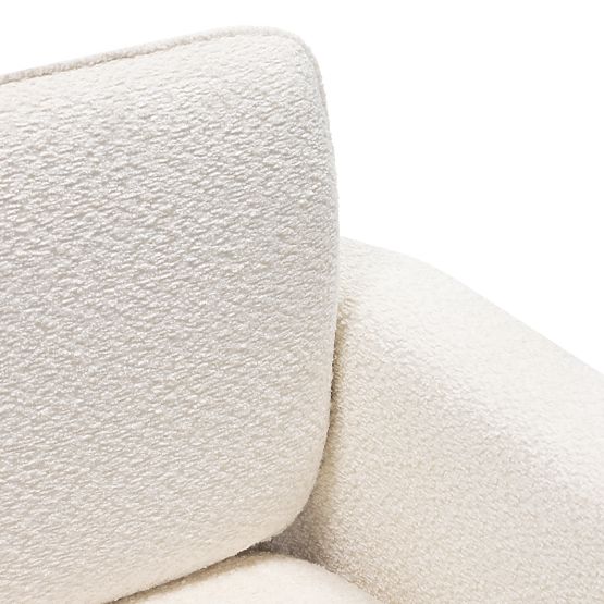 Upholstered Chair Campat White, Rounded