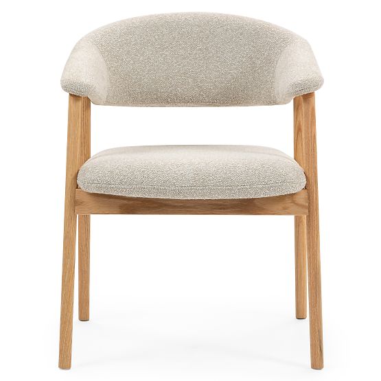 Upholstered Chair Capri, Light Beige/Oak Wood