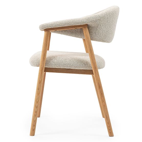 Upholstered Chair Capri, Light Beige/Oak Wood