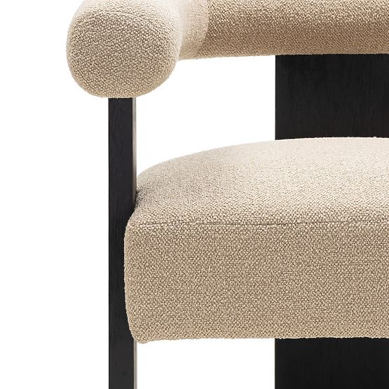 Upholstered Chair Chili Beige/Black, Rubberwood