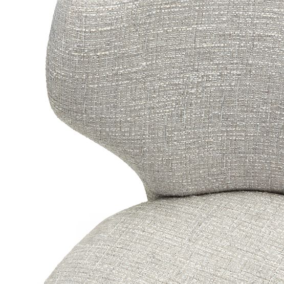 Upholstered Chair Elaine Beige-Grey, Rounded Shapes