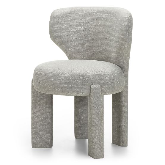 Upholstered Chair Elaine Beige-Grey, Rounded Shapes
