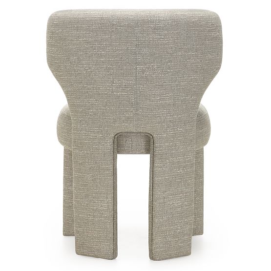 Upholstered Chair Elaine Beige, Rounded Shape