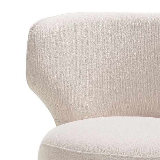 Upholstered Chair Elaine Cream, Boucle, Rounded Shapes