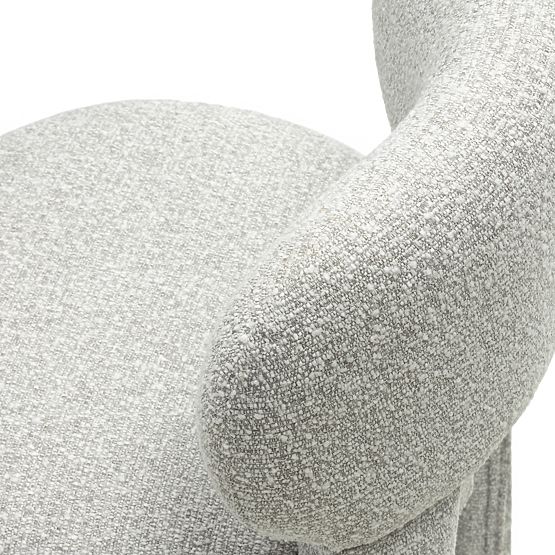 Upholstered Chair Falone Gray, Boucle, Rounded Shapes